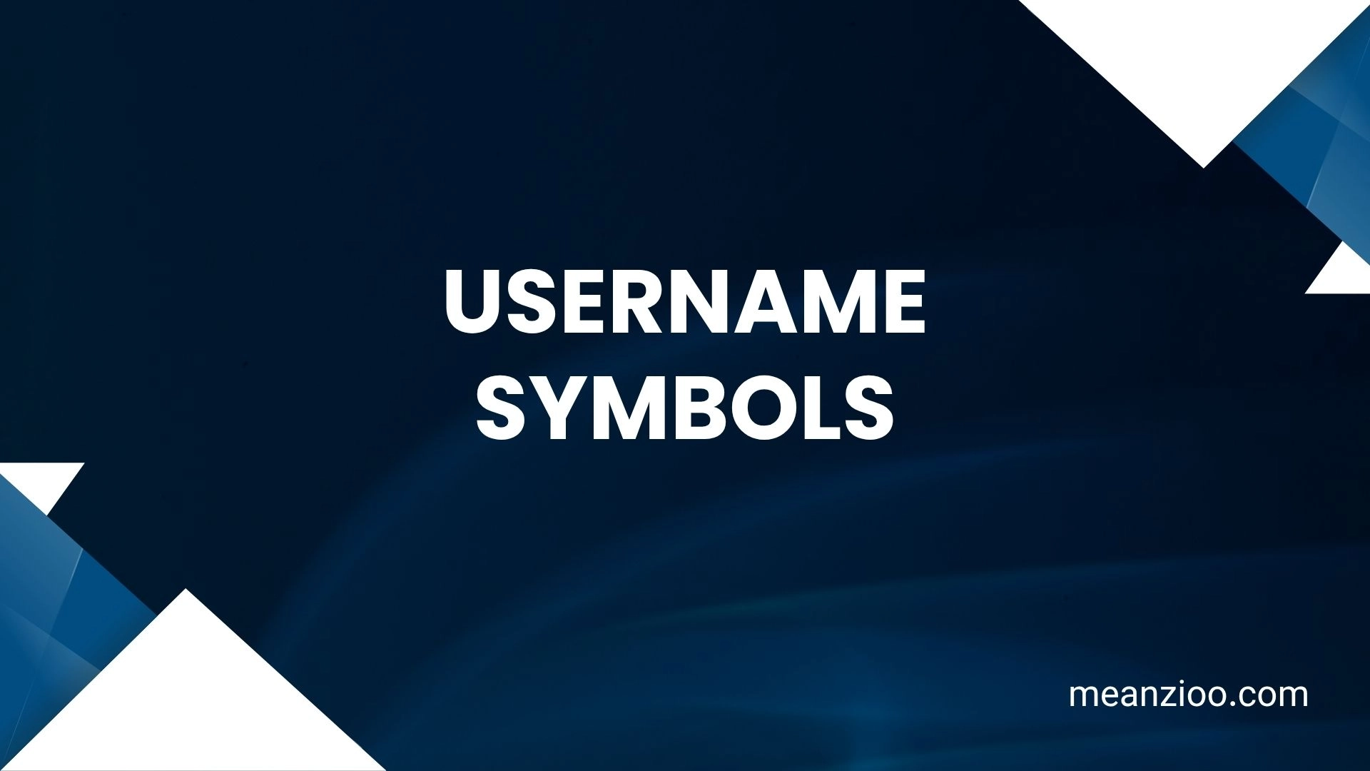 username symbols