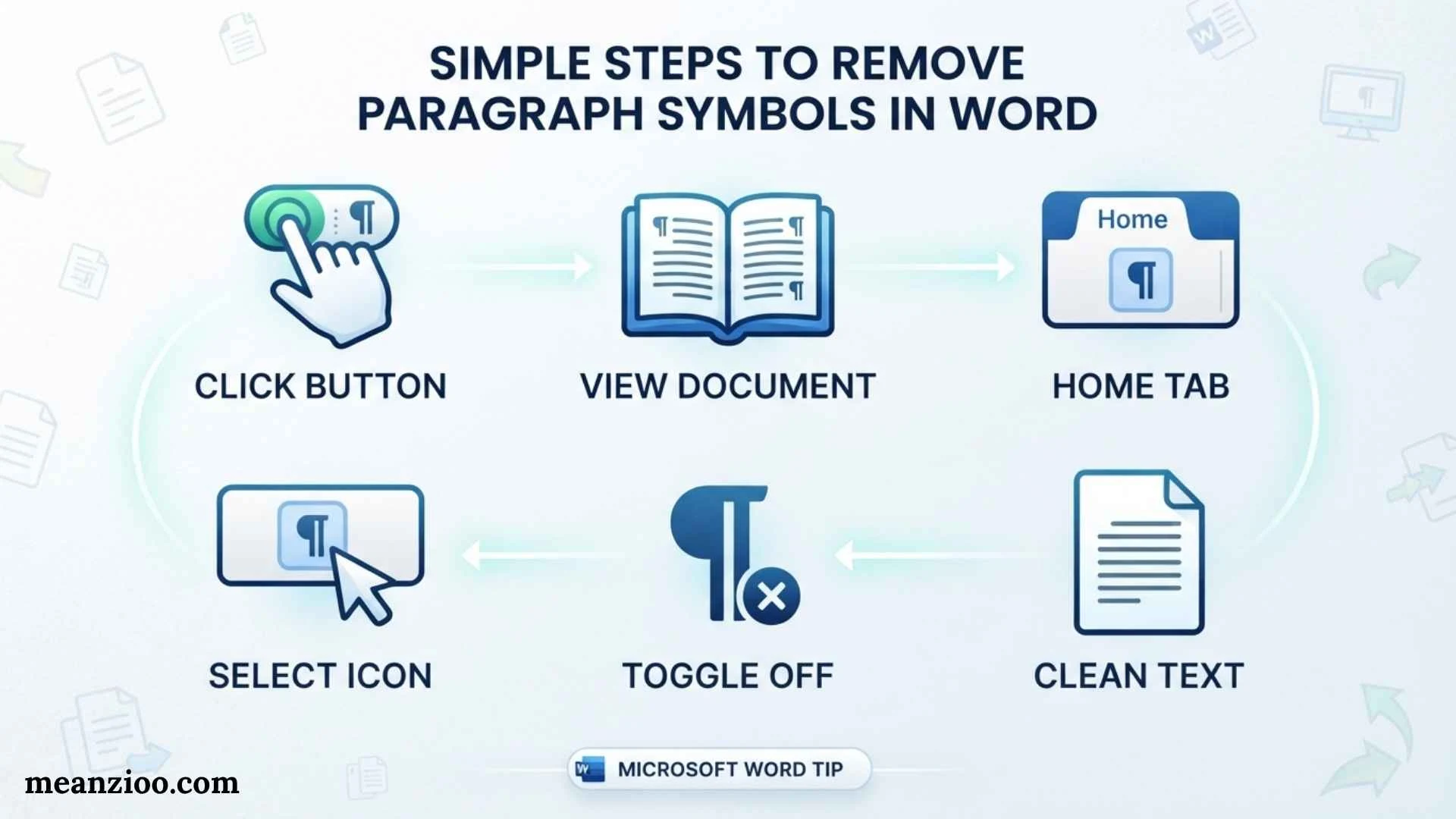 how to remove paragraph symbols in word